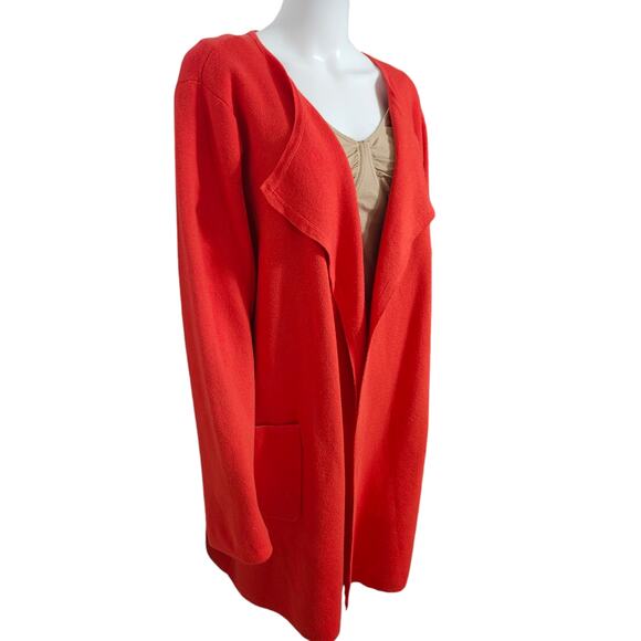J. Crew 365 Women's Red XXL Juliette Collarless Sweater Blazer Merino Wool Blend - Picture 5 of 11